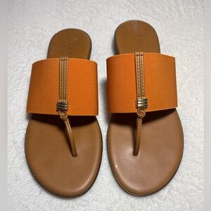 Italian Shoemakers Orange and Brown Sandals Women’s Sz 7.5
